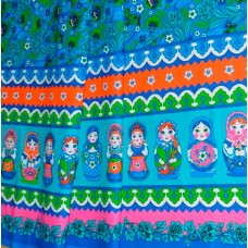 Matryoshka Russian cotton fabric