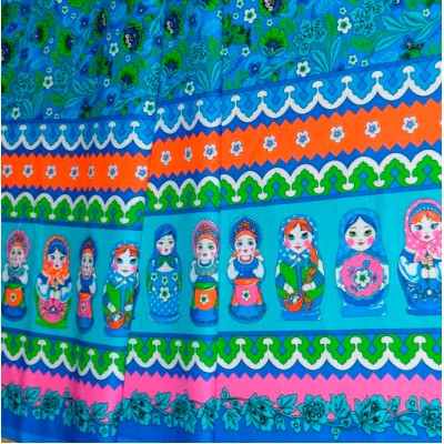 Matryoshka Russian cotton fabric