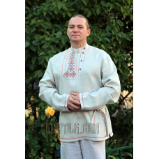  Russian linen embroidered Tolstoy shirt