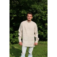 Russian Slavic linen shirt with cuffs