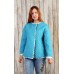 Hand quilted linen blue marine and floral no closure coat