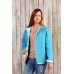 Hand quilted linen blue marine and floral no closure coat