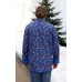 Russian cotton blue floral paisley shirt